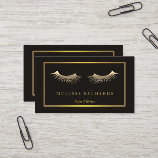 Berufliche Eyelashes Makeup Artist Black Visitenkarte