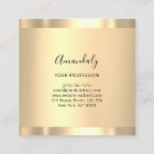Berufliche Eyelashes Salon Gold Square Quadratische Visitenkarte (Rückseite)