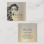 Berufliche Eyelashes Salon Grau Platz Quadratische Visitenkarte (Vorne/Hinten)