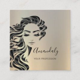 Berufliche Eyelashes Salon Grau Platz Quadratische Visitenkarte
