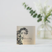 Berufliche Eyelashes Salon Grau Platz Quadratische Visitenkarte (Stehend Vorderseite)