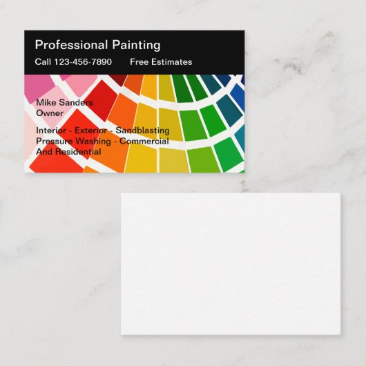 Berufliche Farbchips Visitenkarte (Vorne/Hinten)
