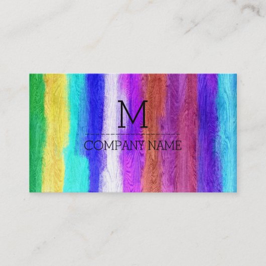 Berufliche Farbige Monografie aus modernem Holz #1 Visitenkarte (Vorderseite)