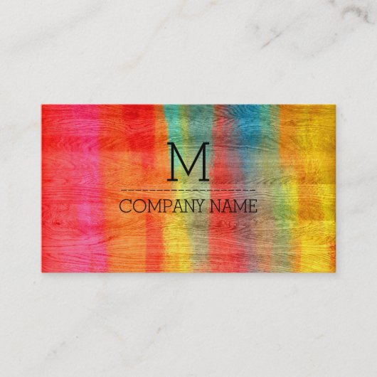 Berufliche Farbige Monografie aus modernem Holz #1 Visitenkarte (Vorderseite)