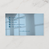 Berufliche Fensterreinigung Business Car Visitenkarte (Rückseite)