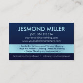 Berufliche Fensterreinigungsdienste Visitenkarte (Rückseite)