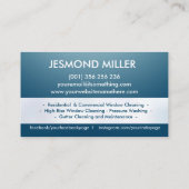 Berufliche Fensterreinigungsdienste Visitenkarte (Rückseite)