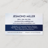 Berufliche Fensterreinigungsdienste Visitenkarte (Rückseite)