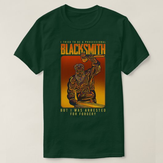 Berufliche Feuergefälschte Messer Blacksmith T T-Shirt (Design vorne)