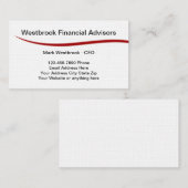 Berufliche Finanzberater Visitenkarte (Vorne/Hinten)
