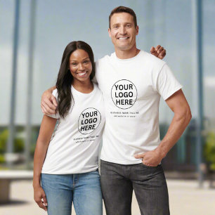 Berufliche Firmenlogos und Markenbezeichnungen ein T-Shirt