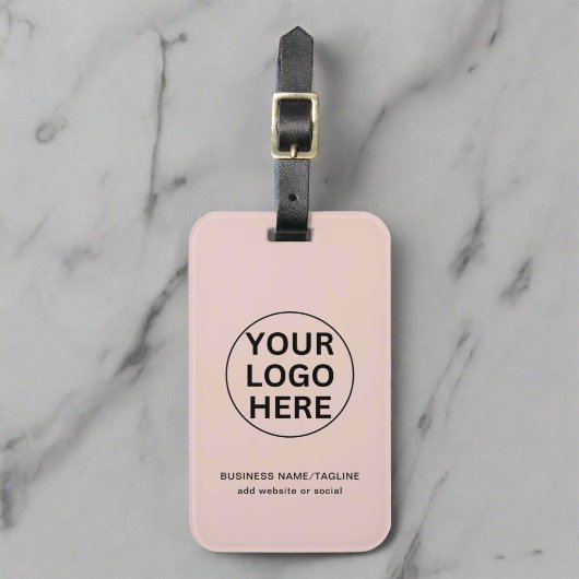 Berufliche Firmenlogos und Text in Rosa Gepäckanhänger