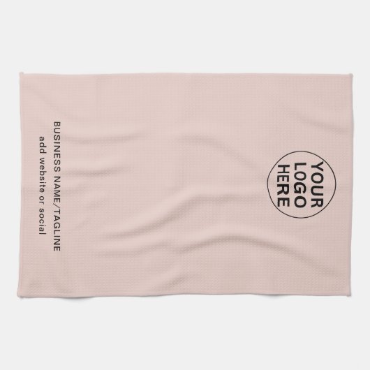 Berufliche Firmenlogos und Text in Rosa Geschirrtuch (Horizontal)