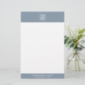 Berufliche Firmenlogos und Text in tadellosem Blau Briefpapier (Stehend Vorderseite)