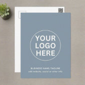 Berufliche Firmenlogos und Text in tadellosem Blau Postkarte