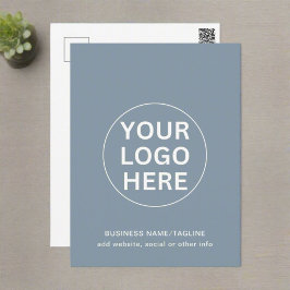 Berufliche Firmenlogos und Text in tadellosem Blau Postkarte