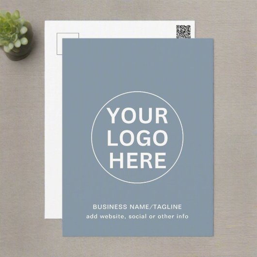 Berufliche Firmenlogos und Text in tadellosem Blau Postkarte