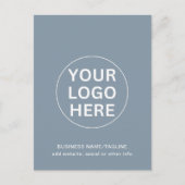 Berufliche Firmenlogos und Text in tadellosem Blau Postkarte (Vorderseite)