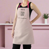 Berufliche Firmenlogos und Text-Sauberkeit Rosa Schürze