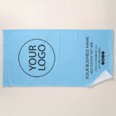 Berufliche Firmenlogos und Textfirmen Blau Strandtuch (Vorderseite)