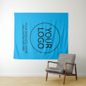Berufliche Firmenlogos und Textfirmen Blau Wandteppich (Beispiel (Horizontal))