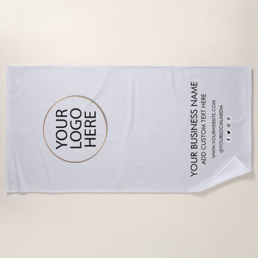 Berufliche Firmenlogos und Textfirmen Strandtuch (Vorderseite)