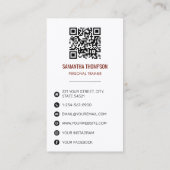 Berufliche Fitness Foto Social Media-Einfluss Visitenkarte (Rückseite)