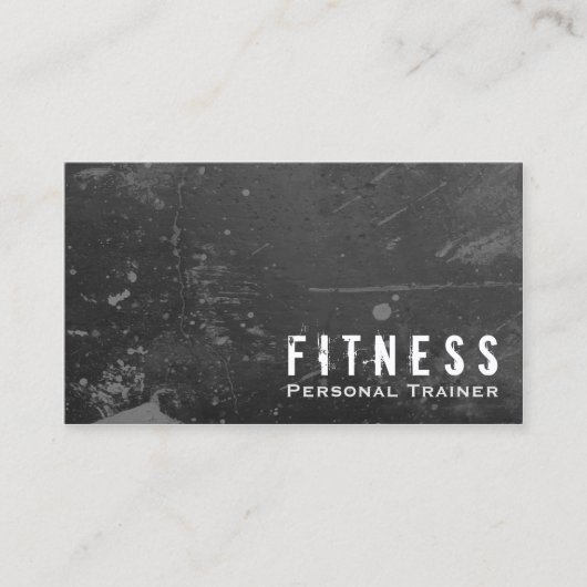 Berufliche Fitness Personal Trainer Black Grunge Visitenkarte (Vorderseite)