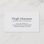 Berufliche Fitness Personal Trainer einfach weiß Visitenkarte (Rückseite)