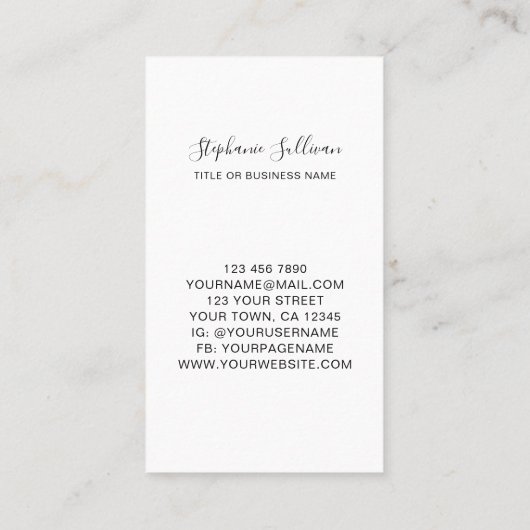 Berufliche florale Visitenkarte (Rückseite)