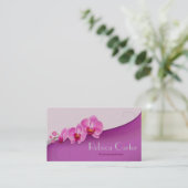 Berufliche Floristen-Geschäfts-Karten-lila Visitenkarte (Stehend Vorderseite)
