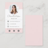 Berufliche Foto Blush Pink-Visitenkarte Visitenkarte (Vorne/Hinten)