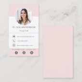Berufliche Foto Blush Pink-Visitenkarte Visitenkarte (Vorne/Hinten)