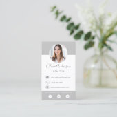 Berufliche Foto Grau Silber-Visitenkarte Visitenkarte (Stehend Vorderseite)