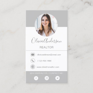 Berufliche Foto Grau Silber-Visitenkarte Visitenkarte
