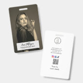 berufliche Foto QR-Website E-Mail sozial modern Ausweis (Vorder- & Rückseite)
