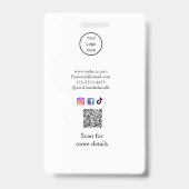 berufliche Foto QR-Website E-Mail sozial modern Ausweis (Rückseite)