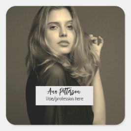 berufliche Foto QR-Website E-Mail sozial modern Quadratischer Aufkleber