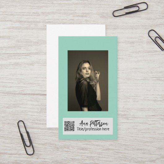 berufliche Foto QR-Website E-Mail sozial modern Visitenkarte (Vorderseite/Rückseite Beispiel)