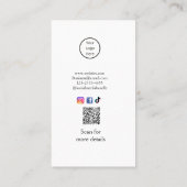 berufliche Foto QR-Website E-Mail sozial modern Visitenkarte (Rückseite)