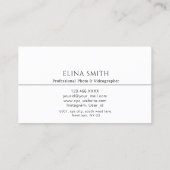 Berufliche Foto Videographen Visitenkarte (Rückseite)