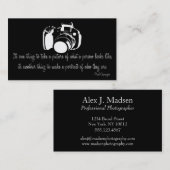 Berufliche Fotograf Quote Business Card D3 Visitenkarte (Vorne/Hinten)
