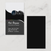 Berufliche Fotograf-Schwarz-Kamera Visitenkarte (Vorne/Hinten)