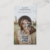 Berufliche Fotografie QR Code Social Media Icon Visitenkarte (Vorderseite)