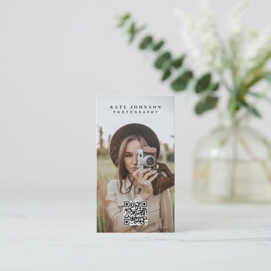 Berufliche Fotografie QR Code Social Media Visitenkarte (Stehend Vorderseite)