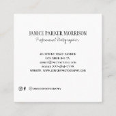 Berufliche Fotografie Quadratische Visitenkarte (Rückseite)