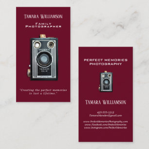 Berufliche Fotografie-Vintages Kamera-Foto Visitenkarte