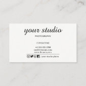 Berufliche Fotografie Visitenkarte (Rückseite)