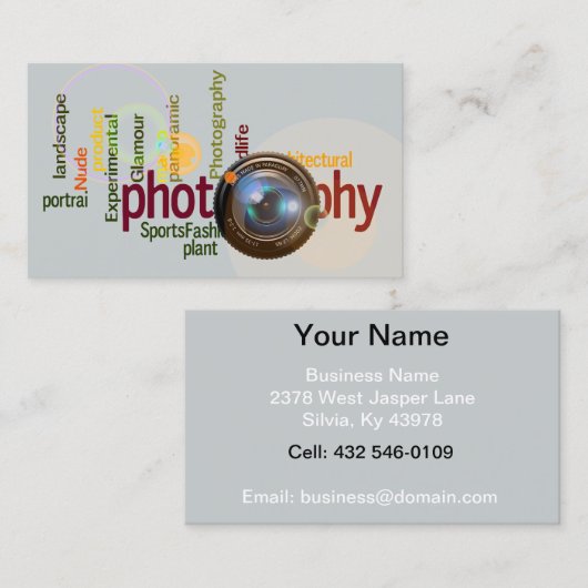 Berufliche Fotografie Visitenkarte (Vorne/Hinten)