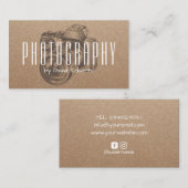 Berufliche Fotokamera Rustic Kraft  Visitenkarte (Vorne/Hinten)